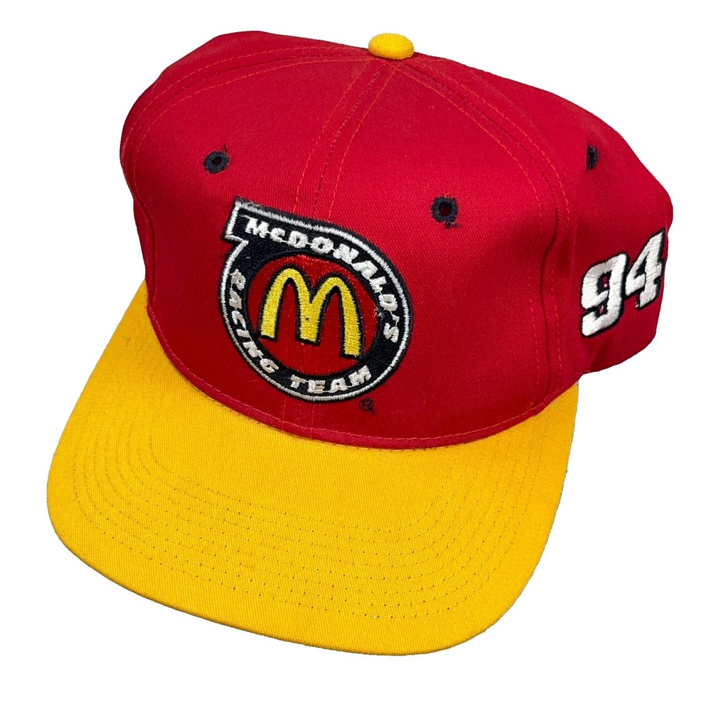 Vintage Nascar Bill Elliott Hat Cap Snapback McDonalds Racing Blockhead 90s